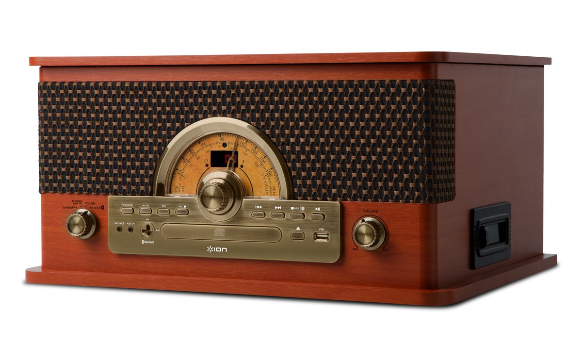 Wood-finish ION Superior LP seven-in-one music centre